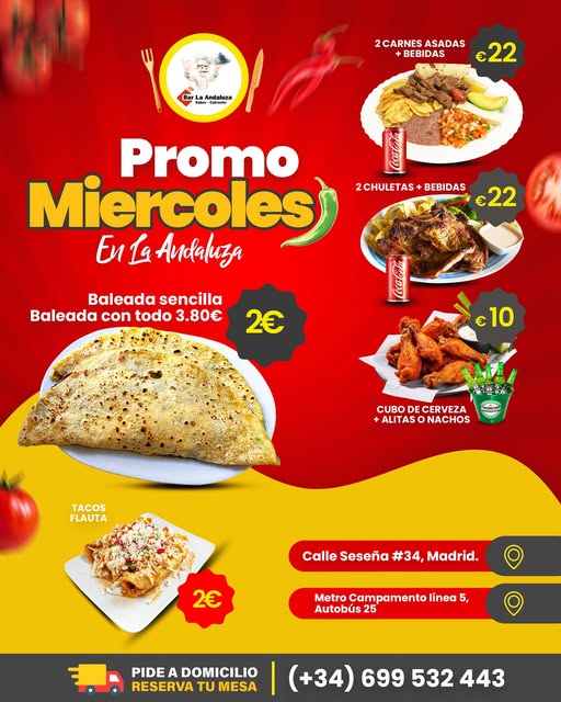 Oferta para los miércoles de Restaurante de Bar La Andaluza